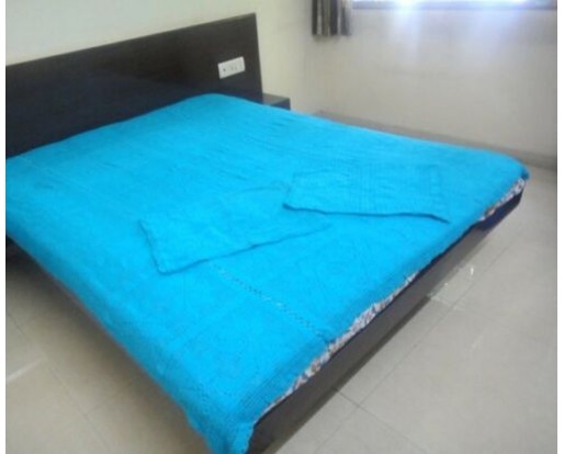 Sale / Hand Crocheted Afghan Double Bedspread with 2 Pillow Covers / Turquoise