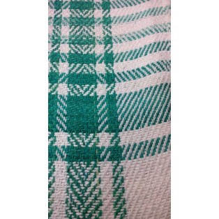 100% Khadi Cotton Blanket Green Checkered Hand spun - 92 x 53 inches Twin Size