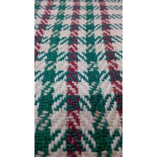 100% Khadi Cotton Blanket Red Green Checkered Hand spun - 97 x 50 inches - Twin Size