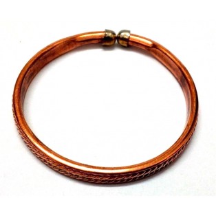 Clasy Copper Flat Adjustable Bracelet Cuff Wristband Brass Cap Men Women kada 