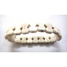 DOG LOVERS BONE - Off White Stretchable Bracelet Wristband Band Gift Fits All