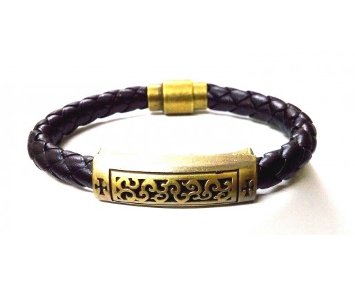 Faux Leather Magnetic Clasp Buckle Cuff Bangle Bracelet Wristlet Wristband EA342