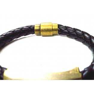 Faux Leather Magnetic Clasp Buckle Cuff Bangle Bracelet Wristlet Wristband EA342