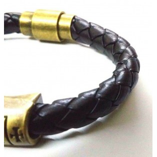 Faux Leather Magnetic Clasp Buckle Cuff Bangle Bracelet Wristlet Wristband EA342