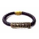 Faux Leather Magnetic Clasp Buckle Cuff Bangle Bracelet Wristlet Wristband EA343