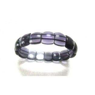 Purple Gemstone Bracelet Stretch Bangle Cuff Band Handmade - One Size Fits All