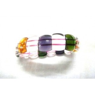 Multi Color Gemstone Bracelet One Size Fits All Stretch Stretchable Bangle