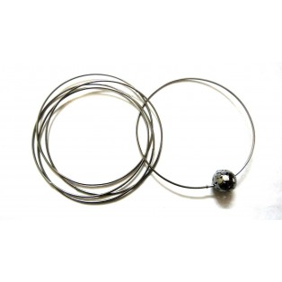 5 Rings Intertwined Metal Bracelet Bangle - Fashion Novelty - Gun Metal Gray