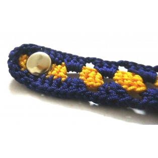 Crochet Knitted Bracelet Wristlet Band - Handmade - Violet & Yellow - Style Statement