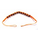Rudraksha Beads Bracelet Wristband Wristlet-Prayer Meditation Yoga Orange Strap