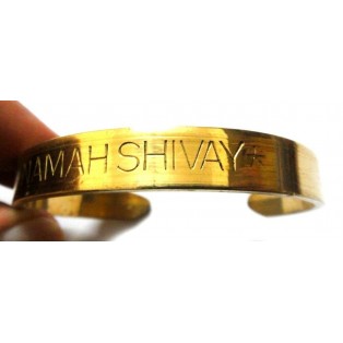 OM NAMAH SHIVAY SHIV Engraved in English Cuff Bracelet Wristlet Kada Bangle Yoga