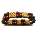 OM Maroon Bracelet Wristband Hinduism Sikh Prayer Yoga Meditation - Stretchable