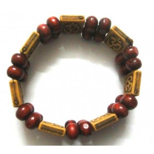 OM Maroon Bracelet Wristband Hinduism Sikh Prayer Yoga Meditation - Stretchable