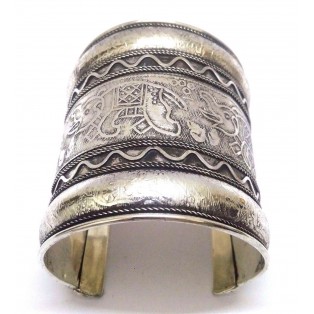 ELEPHANT Silver Oxidized Cuff Bracelet Charm Wristlet Wristband Bangle Jewelry E