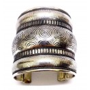 THE GOLU Silver Oxidized Cuff Bracelet Charm Wristlet Wristband Bangle Jewelry