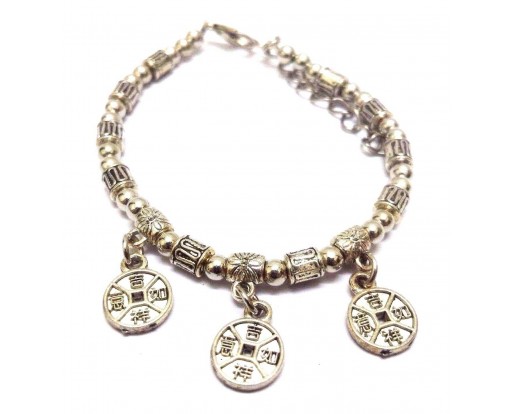 Silver Oxidized Cuff Bracelet Charm Wristlet Wristband Bangle Boho Jewelry E79