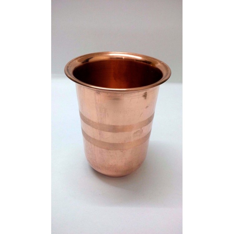 300ml 100% Copper Drinking Water Glass Cup Tumbler Mug Ayurveda Health Yoga 