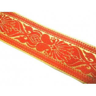 1.75 inches Wide - Zari Floral Red Trim Lace Border Saree Blouse 1 Yard