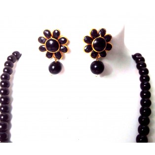 2 Side Dual Floral Pendant Classy Necklace Earring Chain Jewelry Tribal Chic Gypsy A6