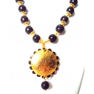 2 Side Dual Floral Pendant Classy Necklace Earring Chain Jewelry Tribal Chic Gypsy A6