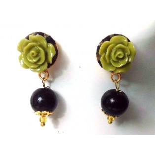 2 Side Dual Floral Pendant Classy Necklace Earring Chain Jewelry Tribal Chic Gypsy A5