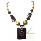 Necklace Pendant Wood Wooden Bead Handmade Jewelry Ethnic Boho Chic Fusion EA328