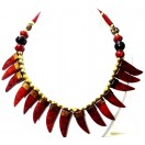 Necklace Pendant Wooden Bead Handmade Jewelry Ethnic Boho Choker Fusion EA334