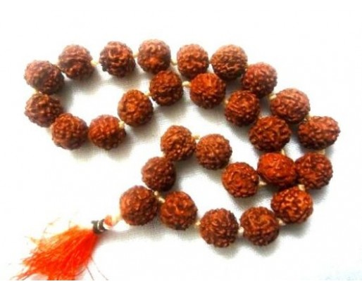 10 mm Knotted Rudraksha Hindu Beads Seeds 27+1 Mala Necklace Rosary Prayer Yoga