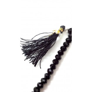 Black Semi Precious Crystal Quartz Beads Mala Necklace Good Luck Fashion Classy