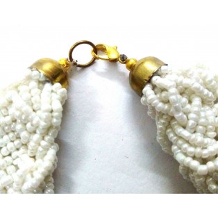 Necklace Seed Beads Handmade Jewelry Ethnic Boho Chic Fusion Choker Collar EA326