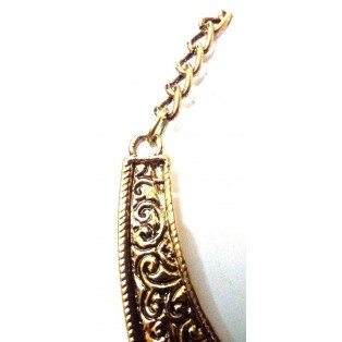 Necklace Bib Fringe Chain Gold Oxidized Jewelry Ethnic Boho Fusion India EA338