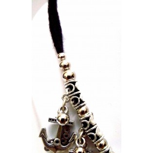 Set Thread Fringe Necklace Earring Jhumki Silver Oxidized Jewelry Tribal Boho B5