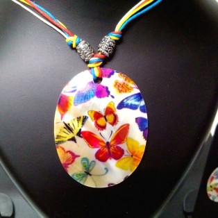 Seashell Sea Shell Necklace Printed Pendant Earring Jewelry Beach Party Wear 394