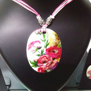 Seashell Sea Shell Necklace Printed Pendant Earring Jewelry Beach Party Wear 402