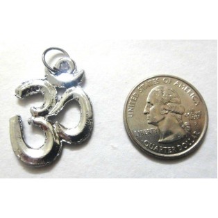 OM Pendant Rustic Silver Color 3.5 cm Hindu Yoga Meditation Prayer Fashion Luck