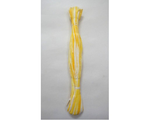 YELLOW & WHITE SHADED - Raffia Wraphia Raphia Ribbon - For Craft Gift Scrapbook Bags Hats Skirts DIY Art - 36 Yards