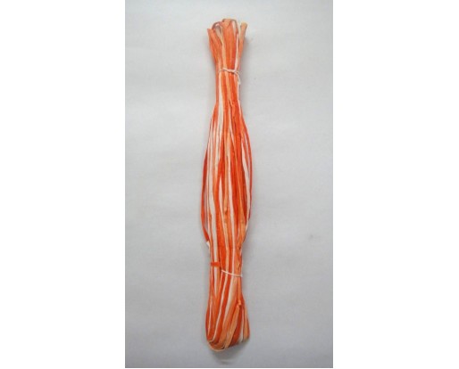 ORANGE & WHITE SHADED - Raffia Wraphia Raphia Ribbon - For Craft Gift Scrapbook Bags Hats Skirts DIY Art - 36 Yards