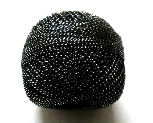 Black with Silver Lurex - Size 20 - 20 gms - Cotton Yarn Thread Crochet Embroidery Knitting	