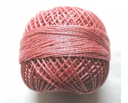 Rose Pink with Silver Lurex - Size 20 - 20 gms - Cotton Yarn Thread Crochet Embroidery Knitting	