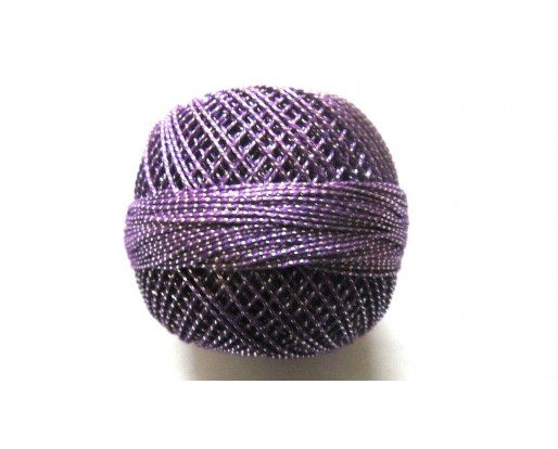 Dark Orchid with Silver Lurex - Size 20 - 20 gms - Cotton Yarn Thread Crochet Embroidery Knitting	