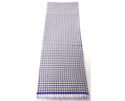 Men's Sarong 100% Cotton Lungi Dhoti Mundu Fabric Classy Checks - Purple White