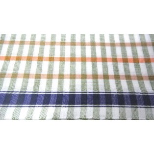 Men Sarong Lungi Dhoti Mundu Fabric 100% Cotton Slim Checks Checker Olive Green