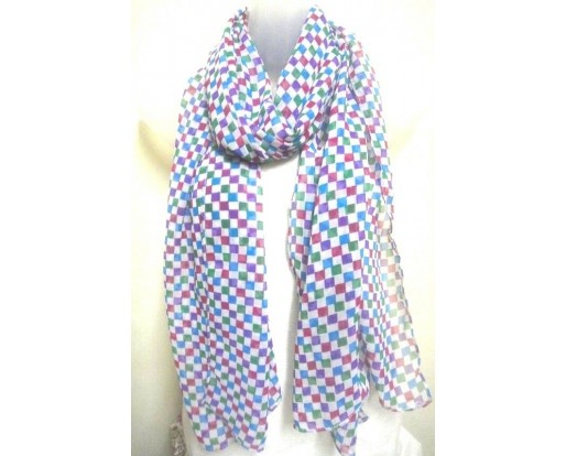 Women's Soft Lightweight Scarf Scarves Stole Wrap Multi Color Checks Checkered