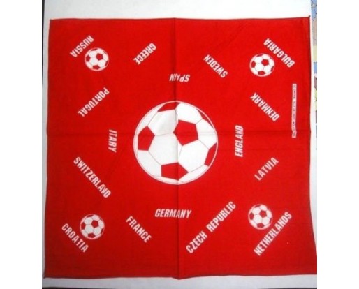 Football Print Bandana - Hair Wrap Square Cotton Scarf Fabric 20 inches