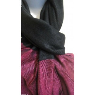 Black & Dark Pink Pashmina Shawl Scarf Scarves Stole Wrap Warm Soft - 70" x 17"