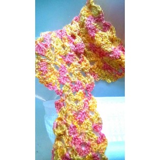 Scarf Wrap Muffler Neck Warmer Soft Acrylic Handmade Crochet Woman Boho Chic S1