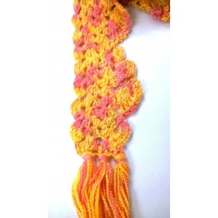 Scarf Wrap Muffler Neck Warmer Soft Acrylic Handmade Crochet Woman Boho Chic S1