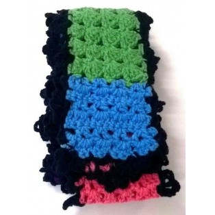 Scarf Wrap Muffler Neck Warmer Soft Acrylic Handmade Crochet Woman Boho Chic S10