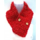 Cowl Infinity Scarf Muffler Neck Warmer Soft Acrylic Handmade Crochet Button S17