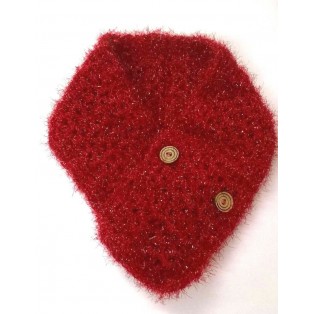 Cowl Infinity Scarf Muffler Neck Warmer Soft Acrylic Handmade Crochet Button S17